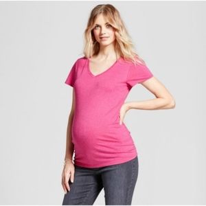 Maternity Shirred V-Neck T-Shirt